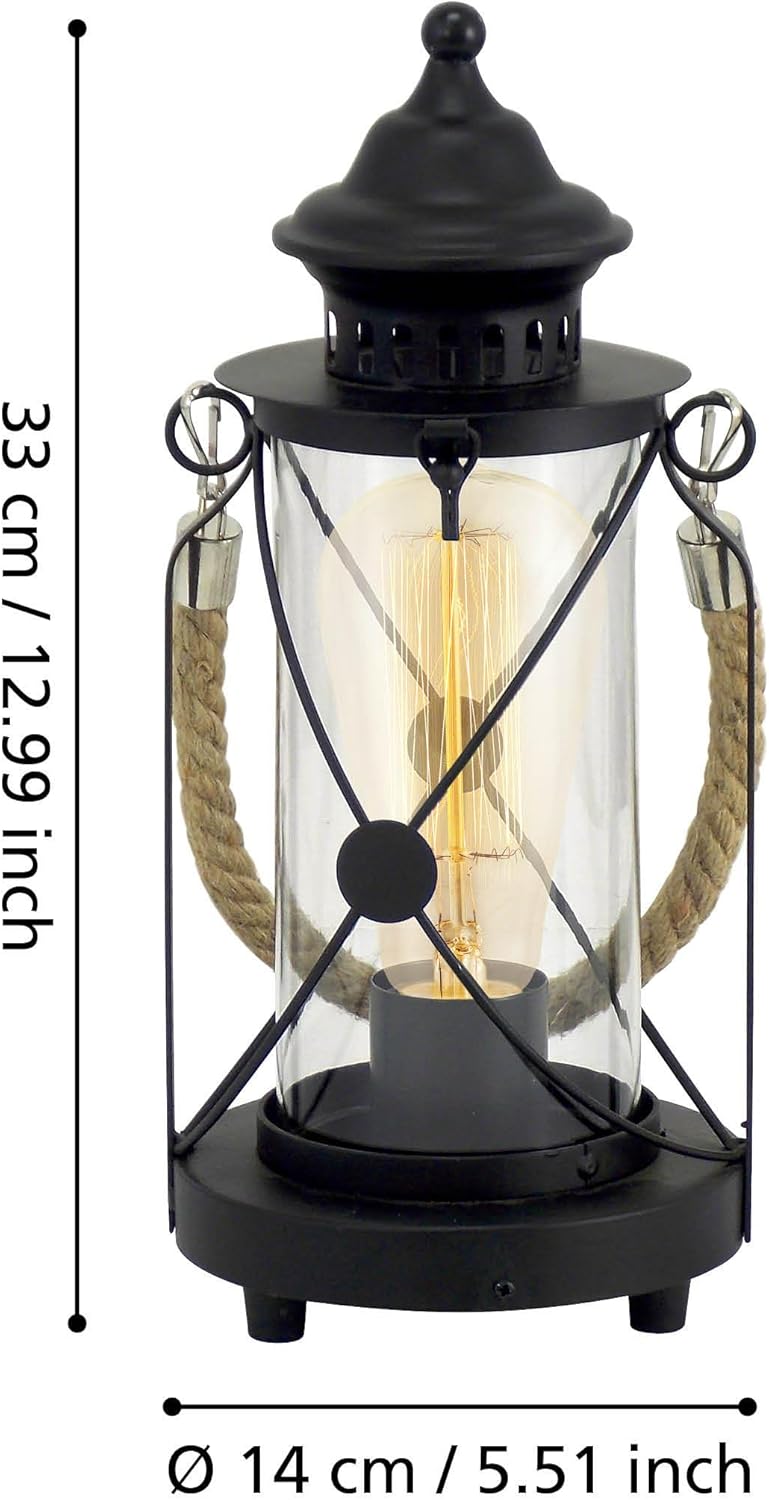 Table Lamp 1-Flame Vintage Light Lantern