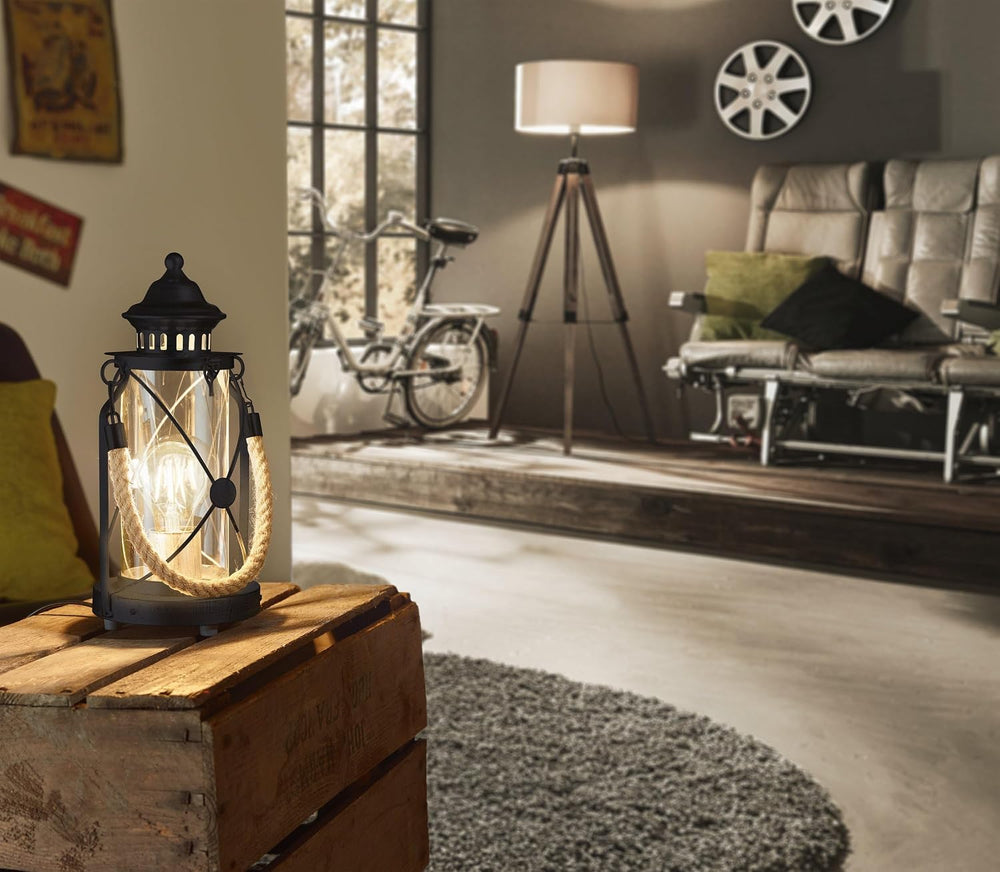 Table Lamp 1-Flame Vintage Light Lantern