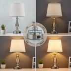 Table Lamp for Bedroom Bedside Lamps with Dual (Set of 2)