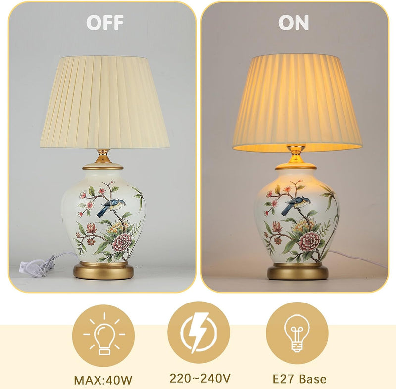 Table Lamp Retro Ceramic Living Room Bedside Vintage