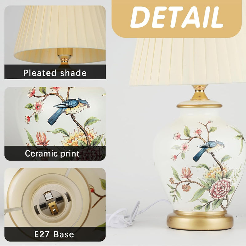 Table Lamp Retro Ceramic Living Room Bedside Vintage