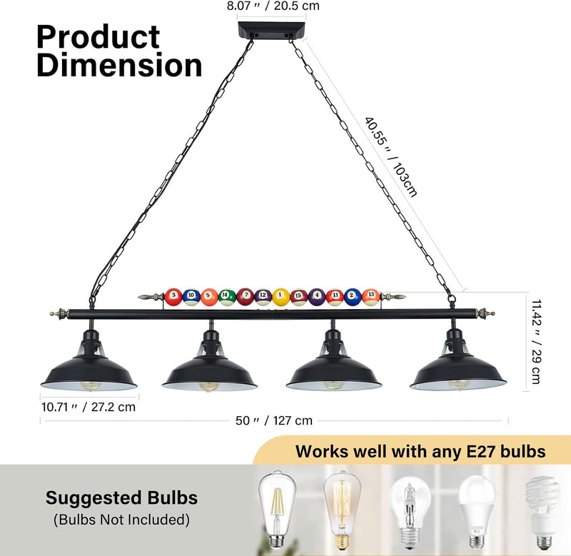 Table Light with 3 Matte Metal Shades