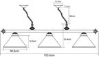 Table Lights with 3 Metal Shades for 7-9FT
