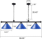 Table Lights with 3 Metal Shades for 7-9FT