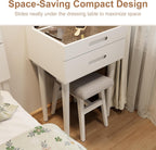 Table Stool Solid Wood Small Vanity Compact Makeup