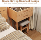 Table Stool Solid Wood Small Vanity Compact Makeup