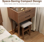 Table Stool Solid Wood Small Vanity Compact Makeup