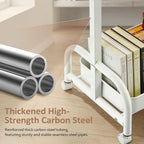 Table with Wheels Adjustable Height Mobile Desk Large
