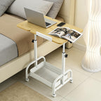 Table with Wheels Adjustable Height Mobile Desk Large