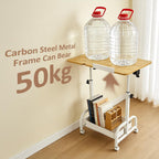 Table with Wheels Adjustable Height Mobile Desk Large