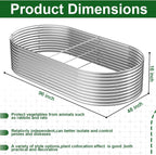 Tall 8x4FT Corrugated Galvanized Steel Raised Garden Bed (2 Pack)