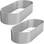 Tall 8x4FT Corrugated Galvanized Steel Raised Garden Bed (2 Pack)