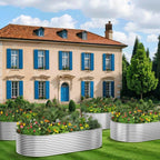 Tall 8x4FT Corrugated Galvanized Steel Raised Garden Bed (2 Pack)