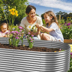 Tall 8x4FT Corrugated Galvanized Steel Raised Garden Bed (2 Pack)