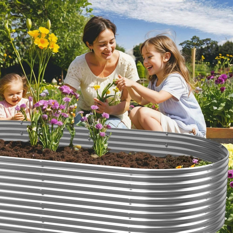 Tall 6x3FT Corrugated Galvanized Steel Raised Garden Bed (2 Pack)