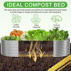 Tall 8x4FT Corrugated Galvanized Steel Raised Garden Bed (2 Pack)