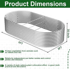 Tall 8x4FT Corrugated Galvanized Steel Raised Garden Bed (2 Pack)