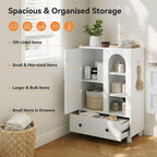 Tall Bathroom Cabinet Slim Storage Reversible Door