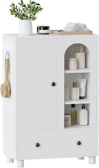Tall Bathroom Cabinet Slim Storage Reversible Door