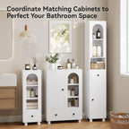 Tall Bathroom Cabinet Slim Storage Reversible Door