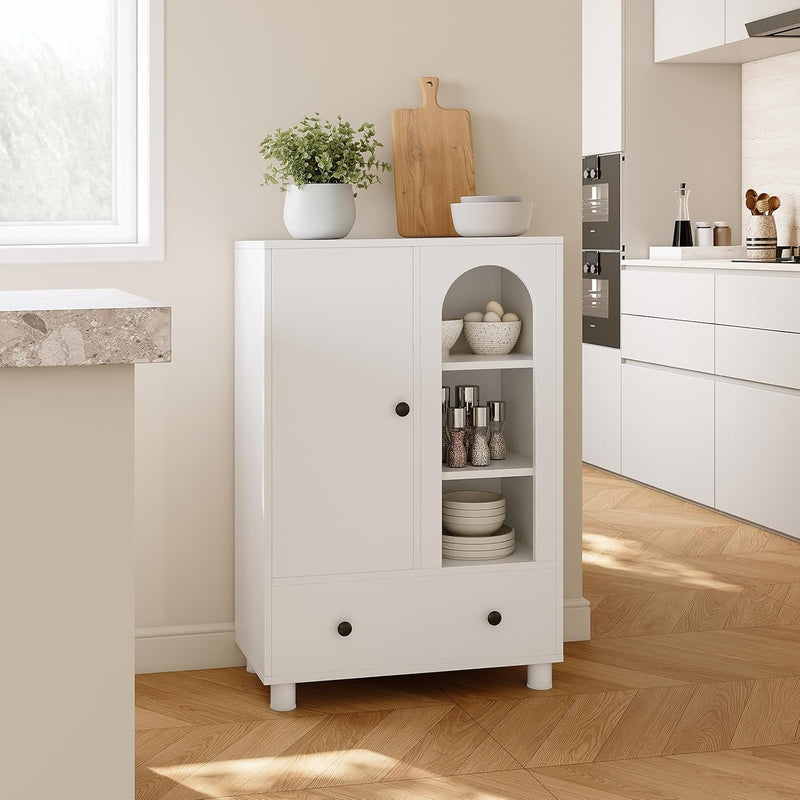 Tall Bathroom Cabinet Slim Storage Reversible Door
