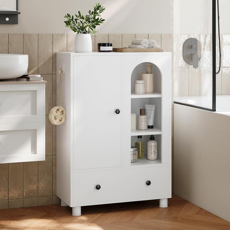 Tall Bathroom Cabinet Slim Storage Reversible Door