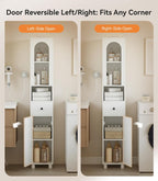 Tall Bathroom Cabinet Slim Storage Reversible Door