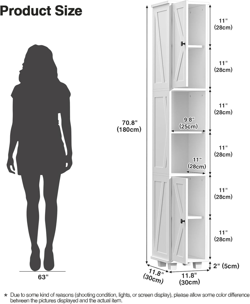 Tall Bathroom Cabinet Storage 180x30x30CM Cupboards Slim