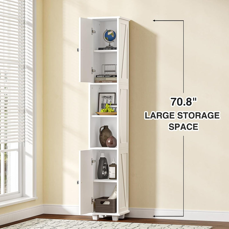 Tall Bathroom Cabinet Storage 180x30x30CM Cupboards Slim