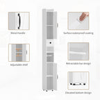 Tall Bathroom Storage Cabinet Slim Unit with Adjustable