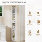 Tall Bathroom Storage Cabinet Slim Unit with Adjustable