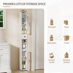 Tall Bathroom Storage Cabinet Slim Unit with Adjustable