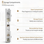 Tall Bathroom Storage Cabinet Slim Unit with Adjustable