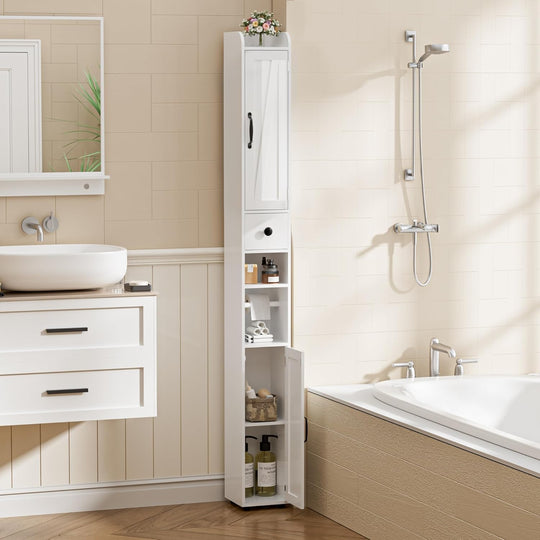 180CM Slim Bathroom Storage Unit Tissue Compartment