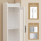 Tall Bathroom Storage Cabinet Slim Unit with Adjustable