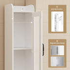 Tall Bathroom Storage Cabinet Slim Unit with Adjustable