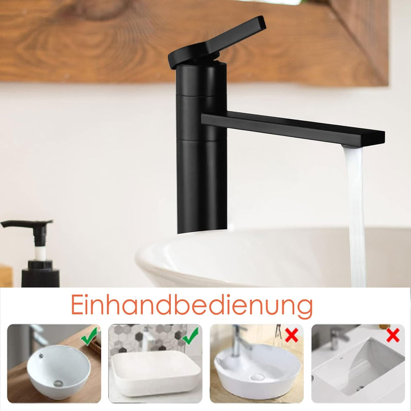 Tall Bathroom Tap 360° Swivel Spout Countertop Basin