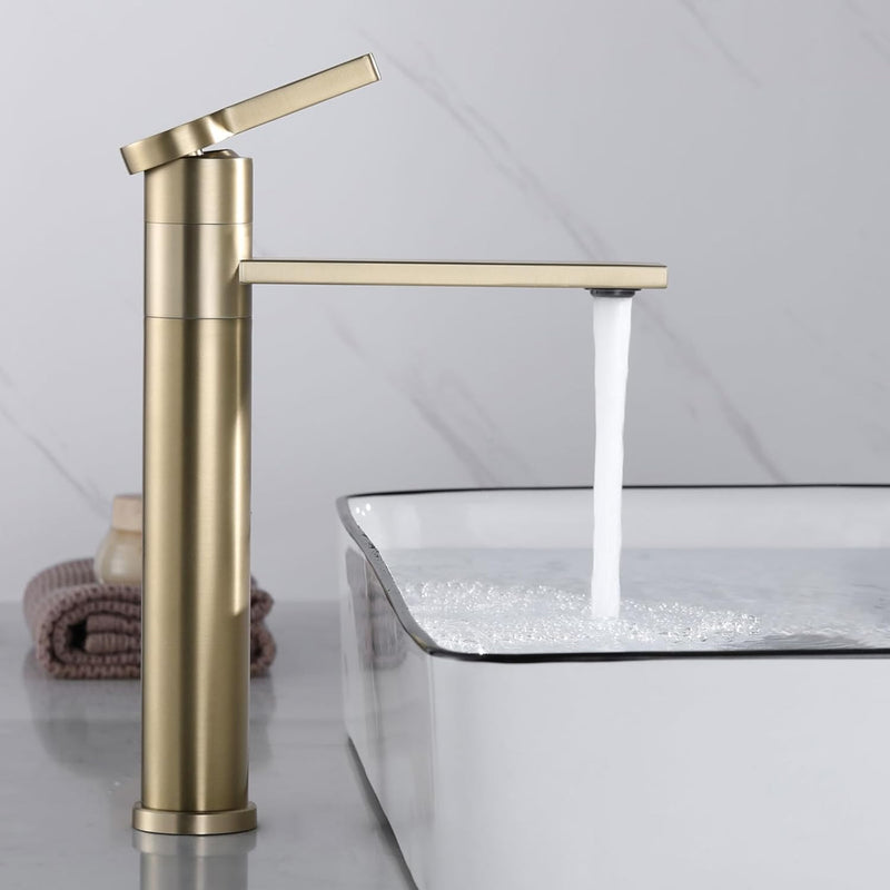 Tall Bathroom Tap Swivel Spout Countertop Basin Mixer