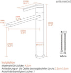 Tall Bathroom Tap Swivel Spout Countertop Basin Mixer