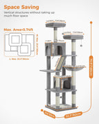 48'' Solid Wood Cat Tree with Rattan Basket