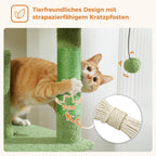 48'' Solid Wood Cat Tree with Rattan Basket