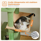 48'' Solid Wood Cat Tree with Rattan Basket