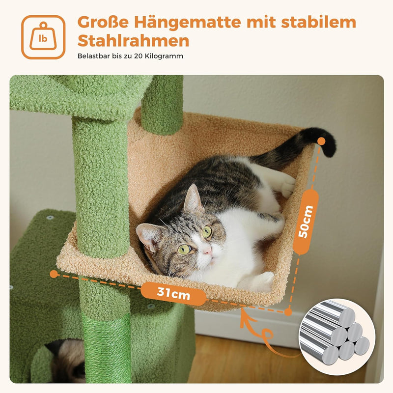 48'' Solid Wood Cat Tree with Rattan Basket