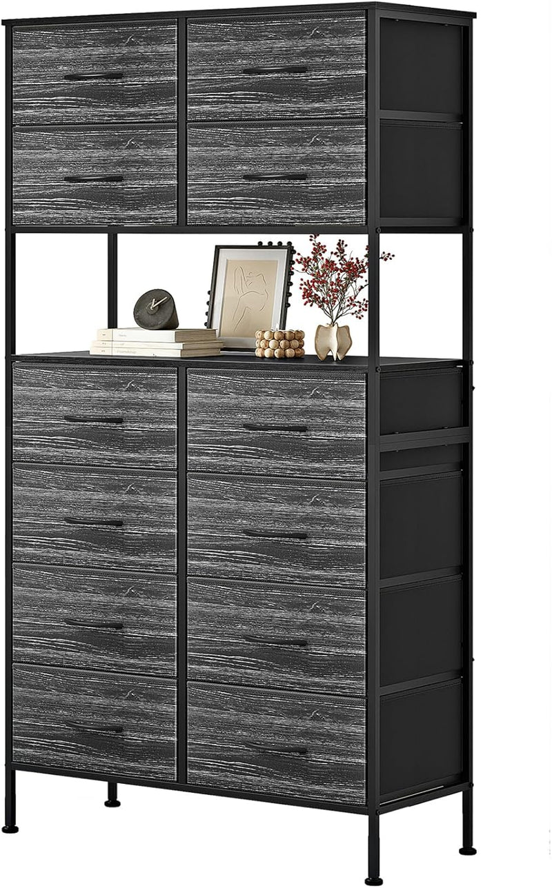 Tall Chest of 12 Drawers Bedroom Storage Cabinet