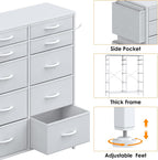 Tall Chest of Drawers 10 Fabric Dresser