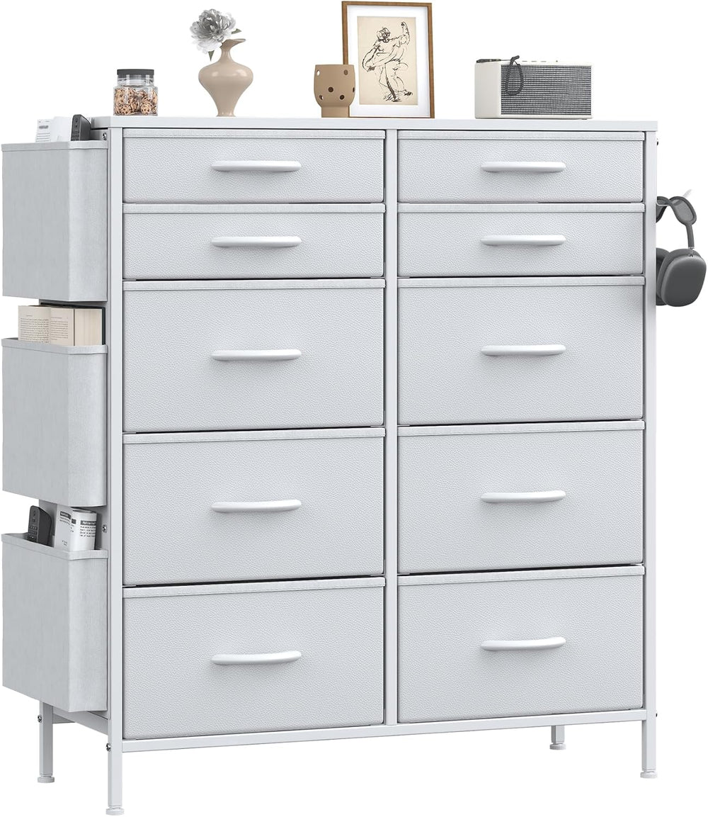 Tall Chest of Drawers 10 Fabric Dresser
