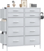 Tall Chest of Drawers 10 Fabric Dresser