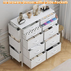Tall Chest of Drawers 10 Fabric Dresser