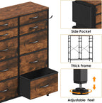 Tall Chest of Drawers 10 Fabric Dresser