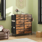 Tall Chest of Drawers 10 Fabric Dresser